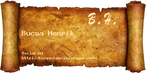 Bucsa Henrik névjegykártya
